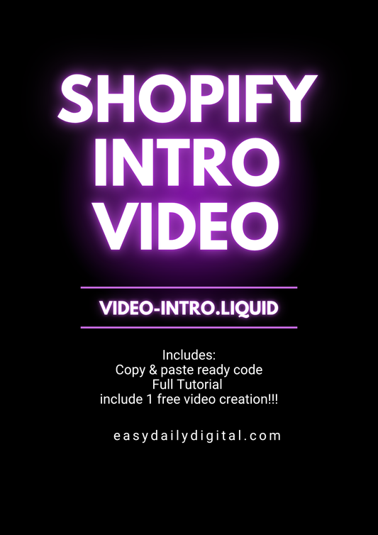 🎬 Shopify Intro Video Tutorial + 1 free video generation